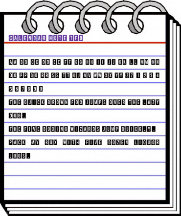 calendar note tfb Regular animated font preview calendar note tfb Regular animated font preview