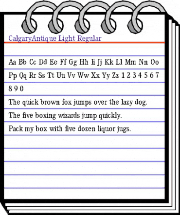 CalgaryAntique-Light Regular animated font preview