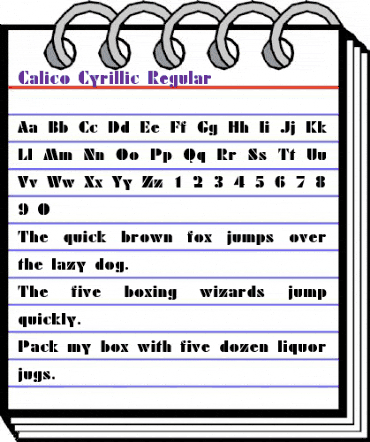Calico Cyrillic Regular animated font preview