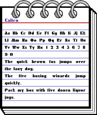 Calico Regular animated font preview