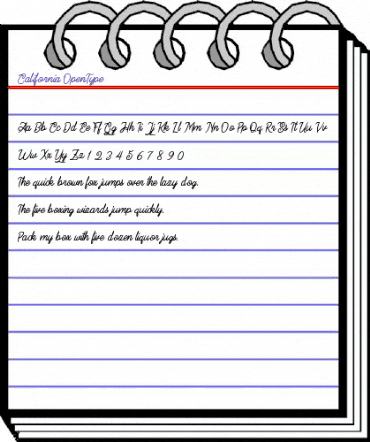 California Regular animated font preview