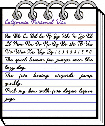 California-Personal Use Regular animated font preview
