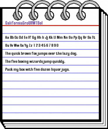 CaliforniaGroURWTBol Regular animated font preview