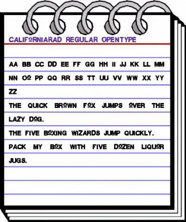California Rad Regular animated font preview