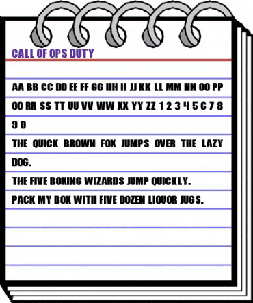 Call Of Ops Duty Regular animated font preview Call Of Ops Duty Regular animated font preview