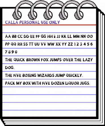 Calla Personal Use Only Regular animated font preview