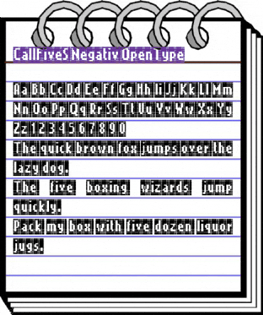 CallFiveS-Negativ Regular animated font preview