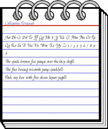 Calligram Personal Regular animated font preview