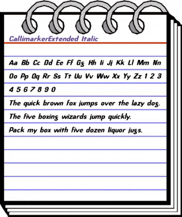 CallimarkerExtended Italic animated font preview CallimarkerExtended Italic animated font preview
