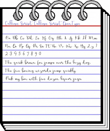 Calliope Script Regular animated font preview Calliope Script Regular animated font preview