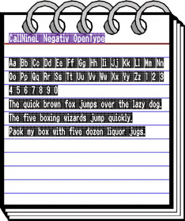 CallNineL-Negativ Regular animated font preview CallNineL-Negativ Regular animated font preview