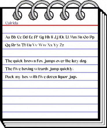 Calrida Regular animated font preview Calrida Regular animated font preview