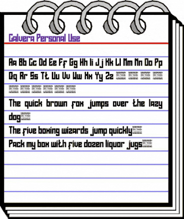 Calvera Personal Use Regular animated font preview