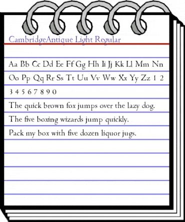 CambridgeAntique-Light Regular animated font preview