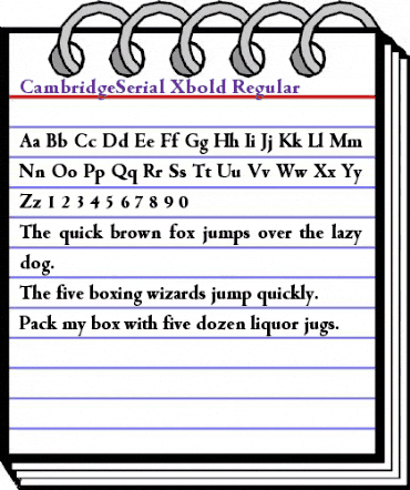 CambridgeSerial-Xbold Regular animated font preview