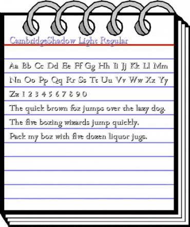 CambridgeShadow-Light Regular animated font preview