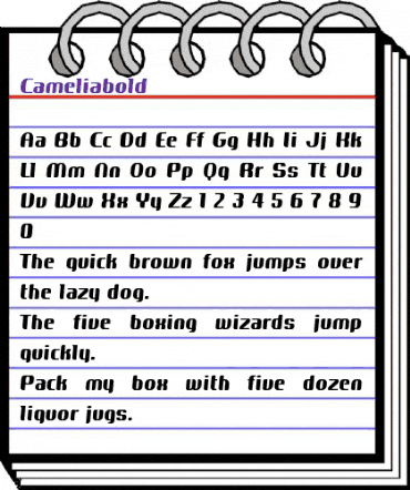 Cameliabold Regular animated font preview