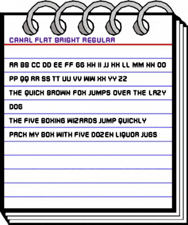 Canal Flat Bright Regular animated font preview