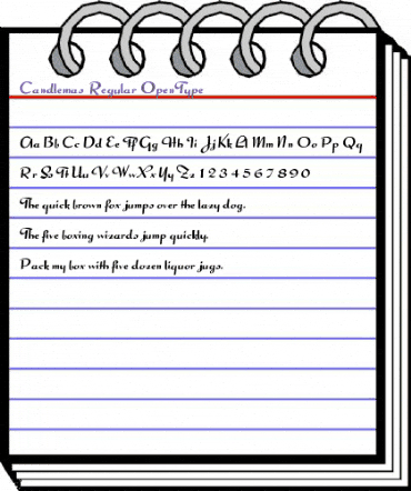 Candlemas Regular animated font preview Candlemas Regular animated font preview