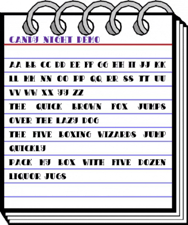 Candy Night Regular animated font preview