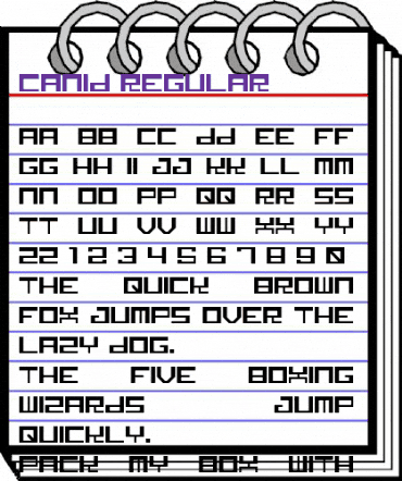 Canid Regular animated font preview