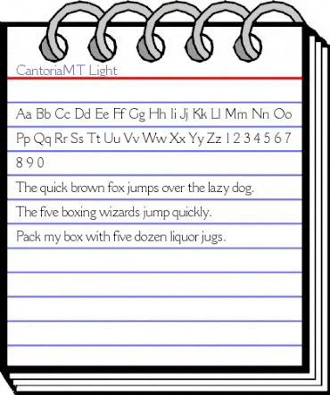 CantoriaMT-Light Light animated font preview