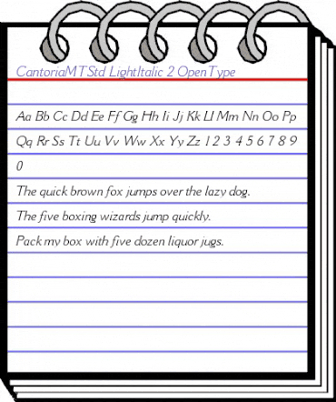 Cantoria MT Std Light Italic animated font preview Cantoria MT Std Light Italic animated font preview