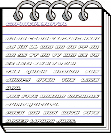 Capricus 3D Italic Italic animated font preview Capricus 3D Italic Italic animated font preview