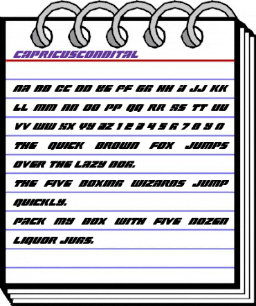 Capricus Condensed Italic Condensed Italic animated font preview