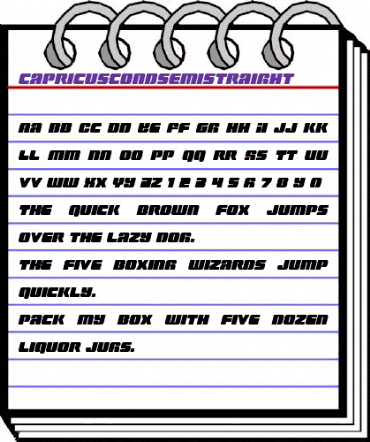 Capricus Condensed Semi-Straight Condensed animated font preview