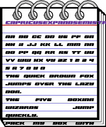 Capricus Expanded Semi-Straight Expanded animated font preview Capricus Expanded Semi-Straight Expanded animated font preview