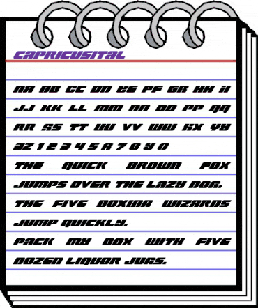 Capricus Italic Italic animated font preview Capricus Italic Italic animated font preview