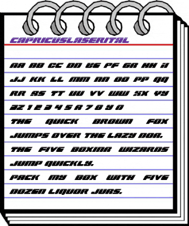 Capricus Laser Italic Italic animated font preview Capricus Laser Italic Italic animated font preview