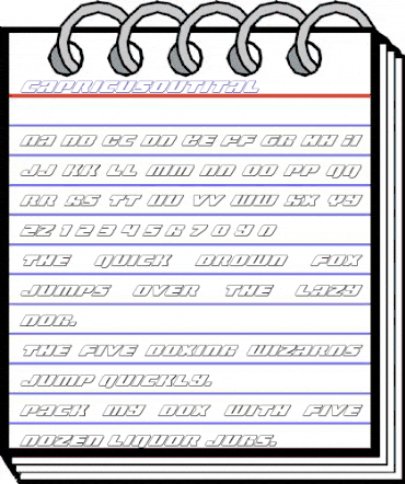 Capricus Outline Italic Outline Italic animated font preview