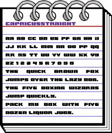 Capricus Straight Regular animated font preview