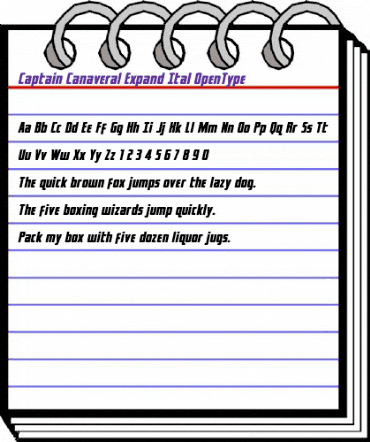 Captain Canaveral Expand Ital Expanded Italic animated font preview Captain Canaveral Expand Ital Expanded Italic animated font preview