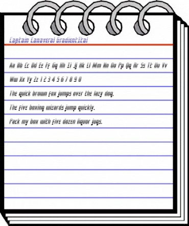 Captain Canaveral GradientItal Italic animated font preview