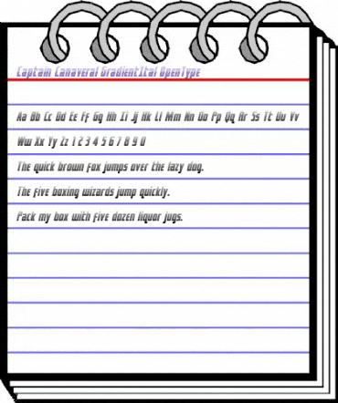 Captain Canaveral GradientItal Italic animated font preview