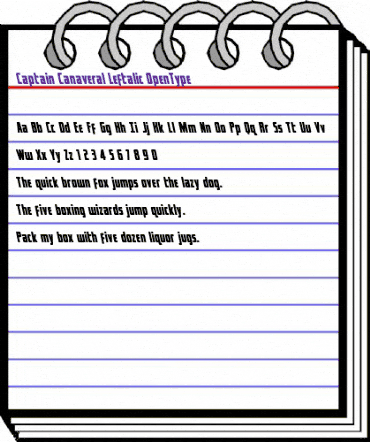 Captain Canaveral Leftalic Italic animated font preview Captain Canaveral Leftalic Italic animated font preview