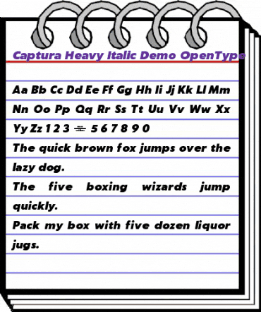 Captura Heavy Italic Demo animated font preview