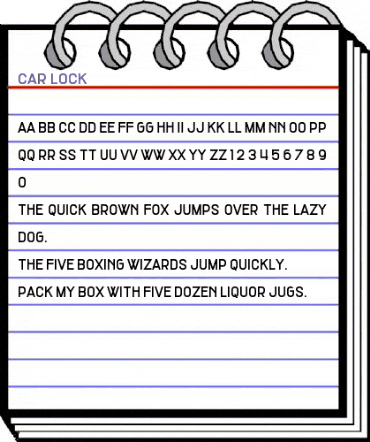 Car Lock Regular animated font preview