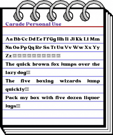 Carade Personal Use Regular animated font preview Carade Personal Use Regular animated font preview