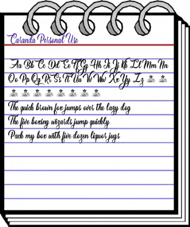 Caranda Personal Use Regular animated font preview