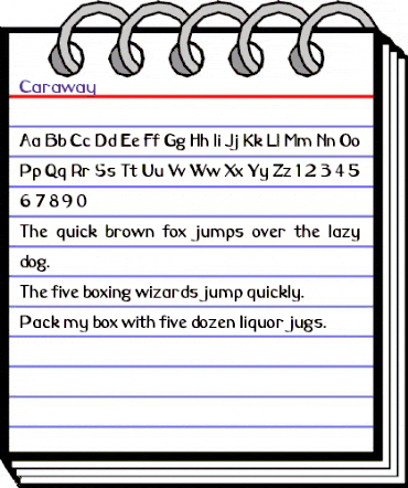 Caraway Regular animated font preview