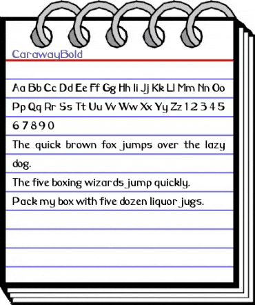 CarawayBold Regular animated font preview