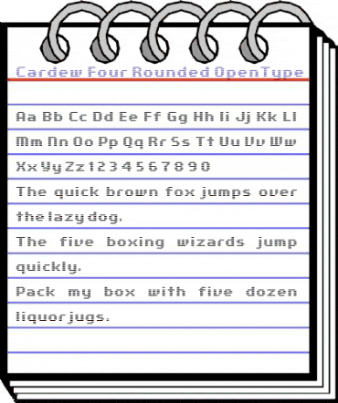 Cardew Four Rounded animated font preview