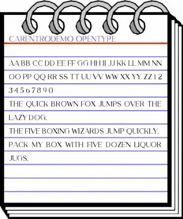 Carentro DEMO Regular animated font preview