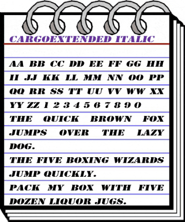 CargoExtended Italic animated font preview CargoExtended Italic animated font preview