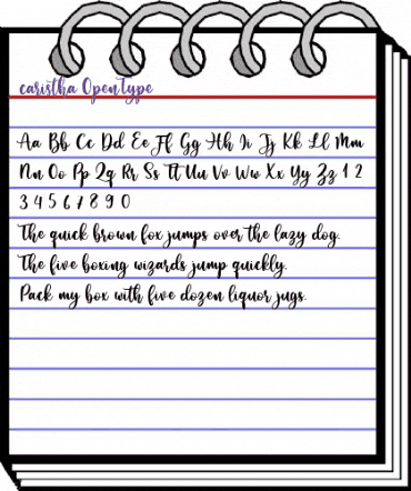 caristha Regular animated font preview