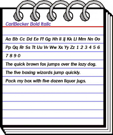 CarlBecker Bold Italic animated font preview